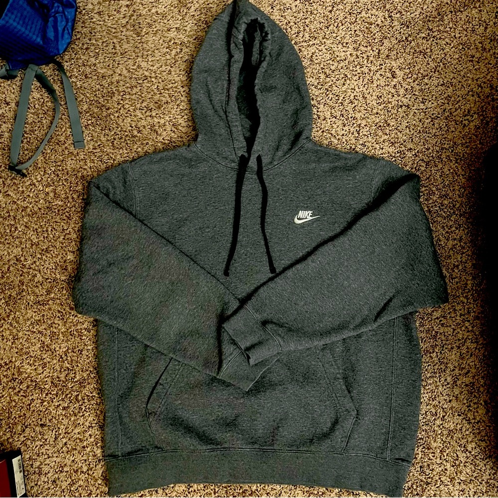 Adult size L Nike dark gray hooded sweatshirt